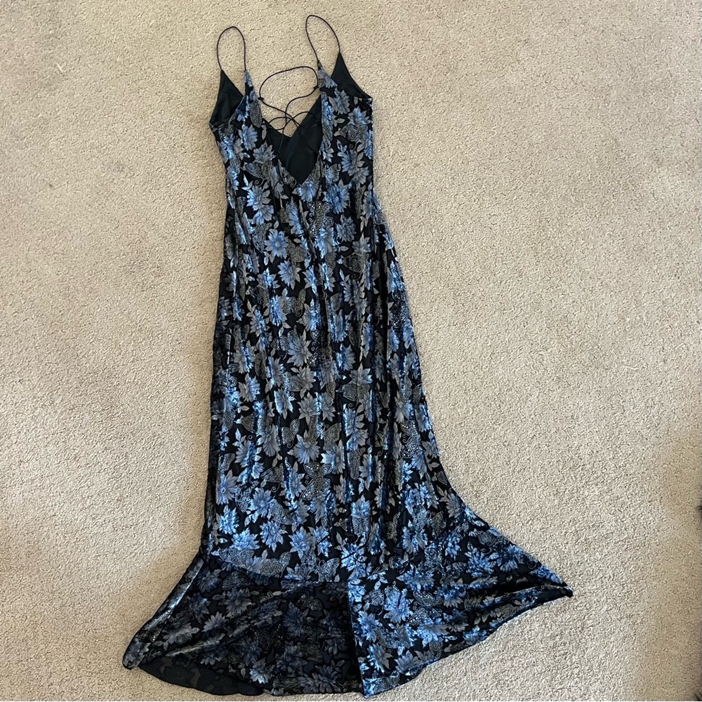 Vintage velvet burnout dress dark fairy elf